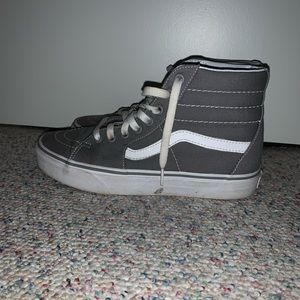 Vans Sk8-Hi High Top Sneakers in Gray and White